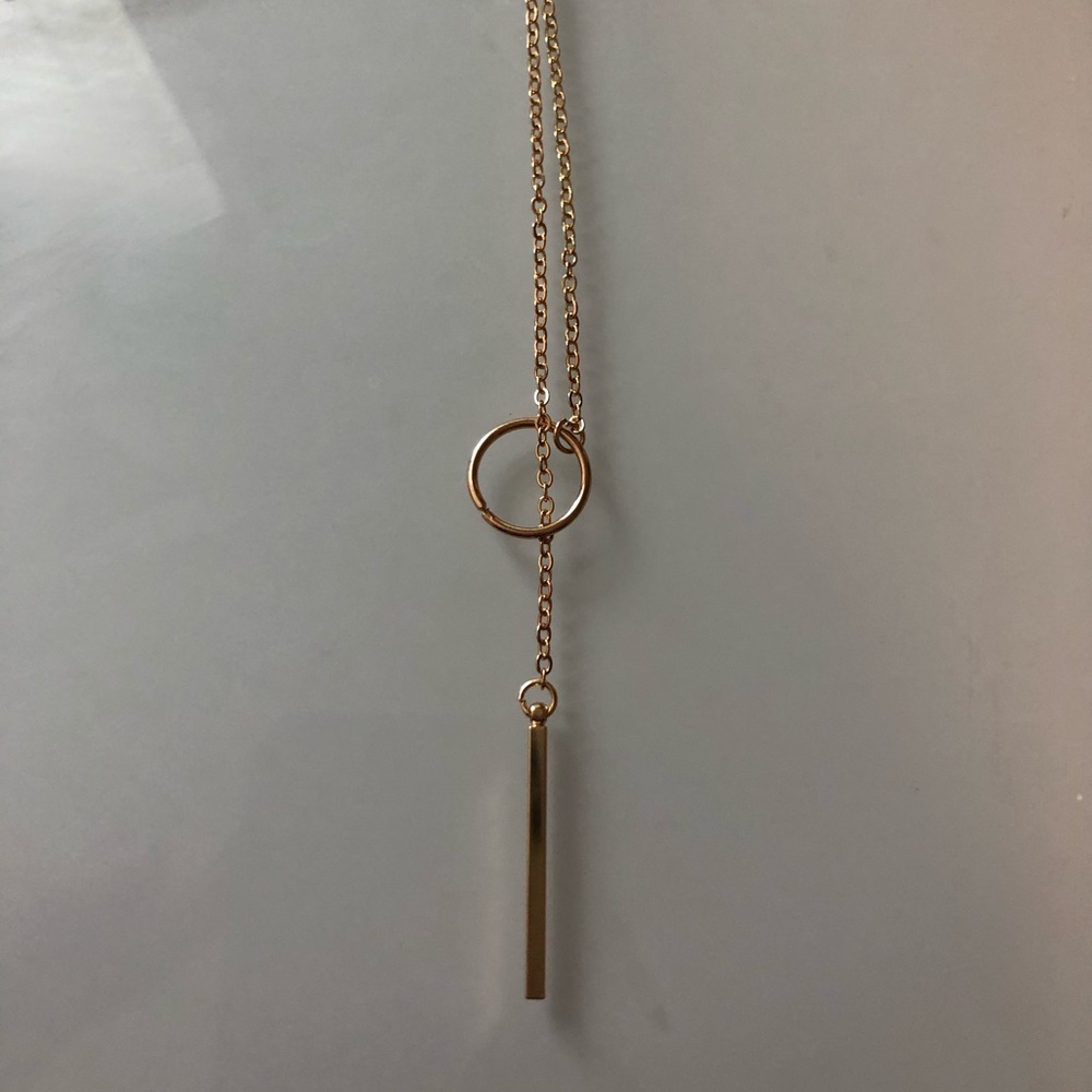 Dangle Bar and Circle Necklace